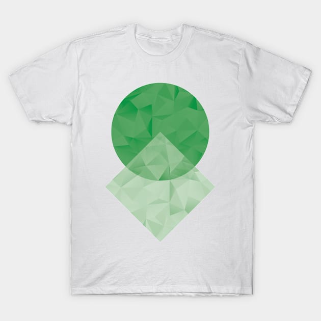 Green Geometric Shapes T-Shirt by thecraftysimian